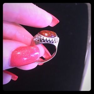 Baltic Amber .925 solid Sterling Silver size 9 Ring